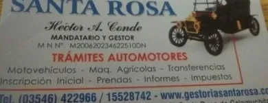 La imagen 2 de la Empresa GESTORÍA SANTA ROSA - TRAMITES EN TODA LA PROV. DE CÓRDOBA Transferencia del Automotor en Santa Rosa de Calamuchita AR-X