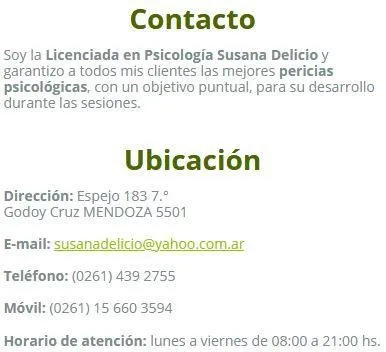 La imagen 3 de la Empresa LICENCIADA EN PSICOLOGIA SUSANA DELICIO